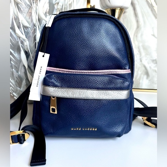 Marc Jacobs Mini Blue Leather Backpack NWT - Picture 2 of 13